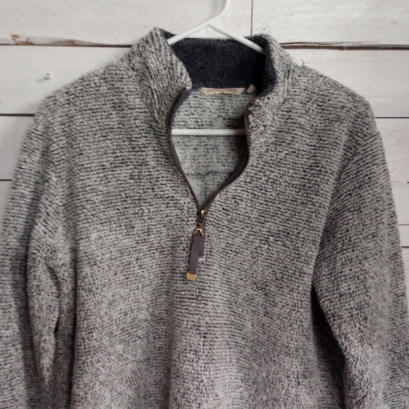 Soft Surroundings Luxe Sherpa Pullover 1/4 Zip Grey Size XSmall W/ Front Pocket - Picture 2 of 9
